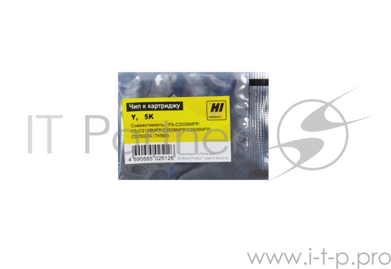 Чип Hi-Black к картриджу Kyocera Mita FS-C2026/C2126MFP/C5250DN, Y, TK-590, 5К