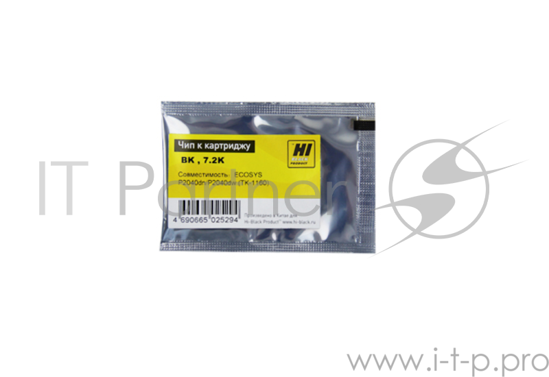 Чип Hi-Black к картриджу Kyocera ECOSYS P2040dn/P2040dw (TK-1160) , Bk, 7,2K
