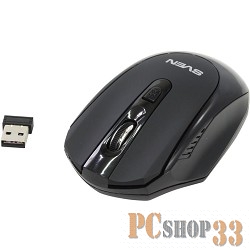 Мышь Sven RX-315 Wireless Black USB, BlueLED, 3+1(колесо прокрутки), 800/1200/1600 dpi, симметричная