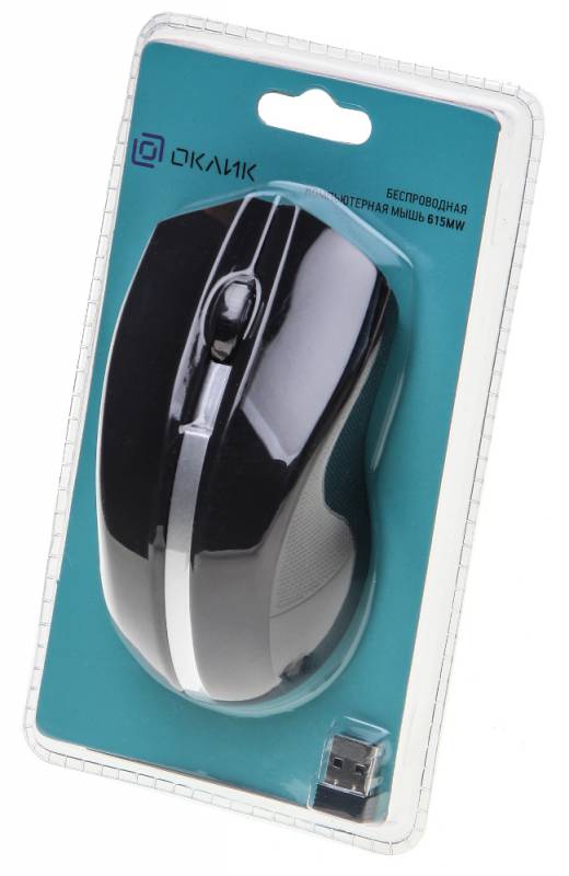 Мышь Oklick 615MW черный/серебристый оптическая (1200dpi) беспроводная USB (2but) 412860