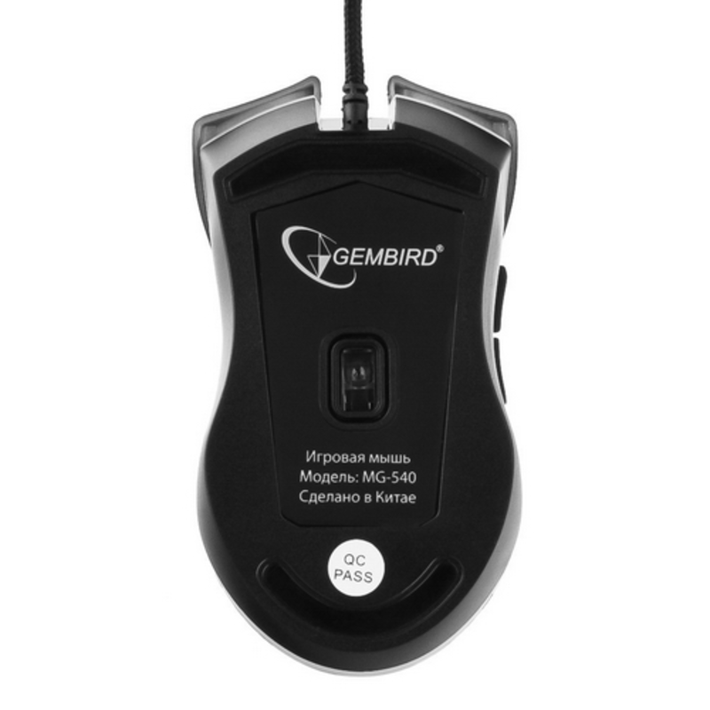Мышь Gembird MG-540 USB {5кнопок+колесо-кнопка, 3200DPI, подсветка, ПО для макросов, кабель ткан. 1.75м}