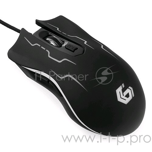 Мышь Gembird MG-540 USB {5кнопок+колесо-кнопка, 3200DPI, подсветка, ПО для макросов, кабель ткан. 1.75м}