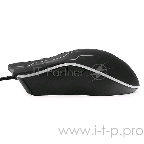 Мышь Gembird MG-540 USB {5кнопок+колесо-кнопка, 3200DPI, подсветка, ПО для макросов, кабель ткан. 1.75м}