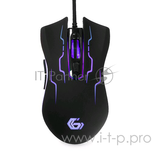 Мышь Gembird MG-540 USB {5кнопок+колесо-кнопка, 3200DPI, подсветка, ПО для макросов, кабель ткан. 1.75м}