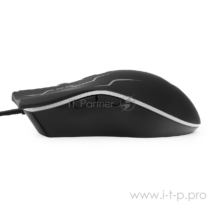 Мышь Gembird MG-540 USB {5кнопок+колесо-кнопка, 3200DPI, подсветка, ПО для макросов, кабель ткан. 1.75м}