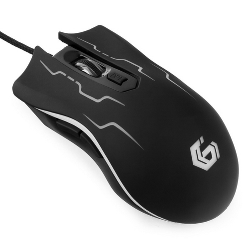 Мышь Gembird MG-540 USB {5кнопок+колесо-кнопка, 3200DPI, подсветка, ПО для макросов, кабель ткан. 1.75м}