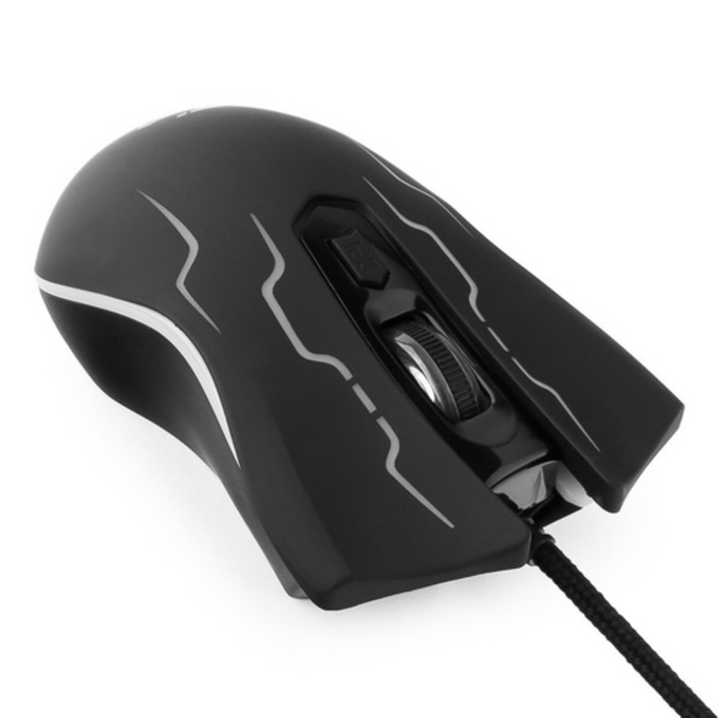 Мышь Gembird MG-540 USB {5кнопок+колесо-кнопка, 3200DPI, подсветка, ПО для макросов, кабель ткан. 1.75м}