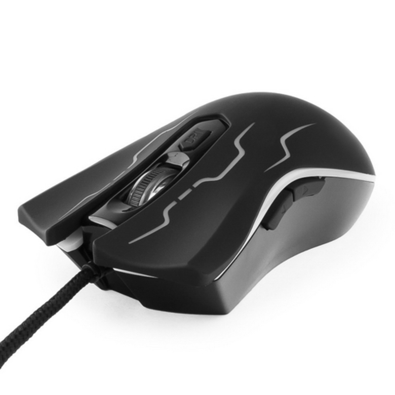 Мышь Gembird MG-540 USB {5кнопок+колесо-кнопка, 3200DPI, подсветка, ПО для макросов, кабель ткан. 1.75м}