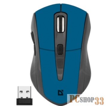 Мышь Defender Accura MM-965 голубой {Беспроводная оптическая мышь, 6кнопок, 800-1600dpi} 52967