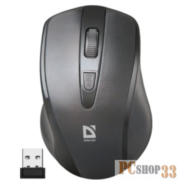 Мышь Defender Datum MM-265 черный {Беспроводная оптическая мышь, 3 кнопки,1600 dpi} 52265