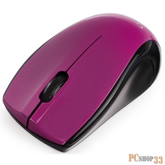 Мышь Gembird MUSW-320-P фиолетовый {Мышь беспроводная, 2 кнопки+колесо-кнопка, 1000 DPI, 2.4ГГц, батарейки в комплекте, блистер}