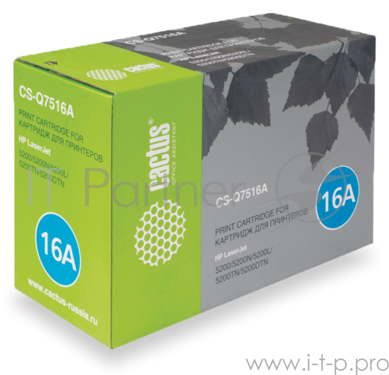 Картридж Cactus CS-Q7516A для принтеров HP LaserJet 5200/5200N Canon LBP 3500 черный 12000 стр.