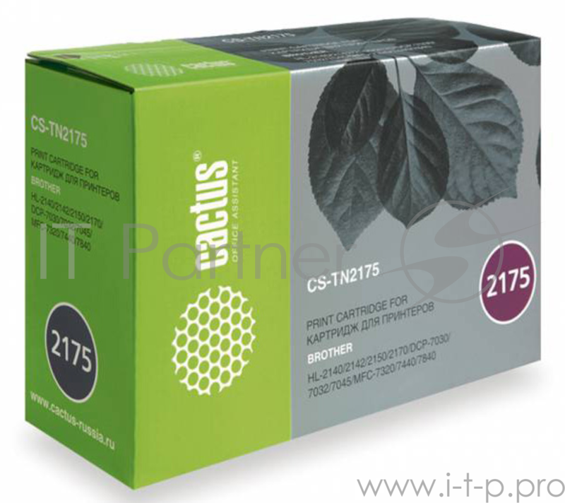 Тонер Картридж Cactus CS-TN2175S черный для Brother HL-2140/2150/2170 (2600стр.)