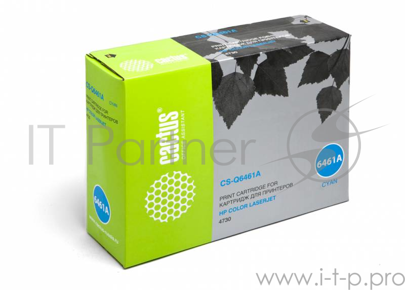 Картридж Cactus CS-Q6461A для HP Color LaserJet 4730 MFP голубой 12000стр