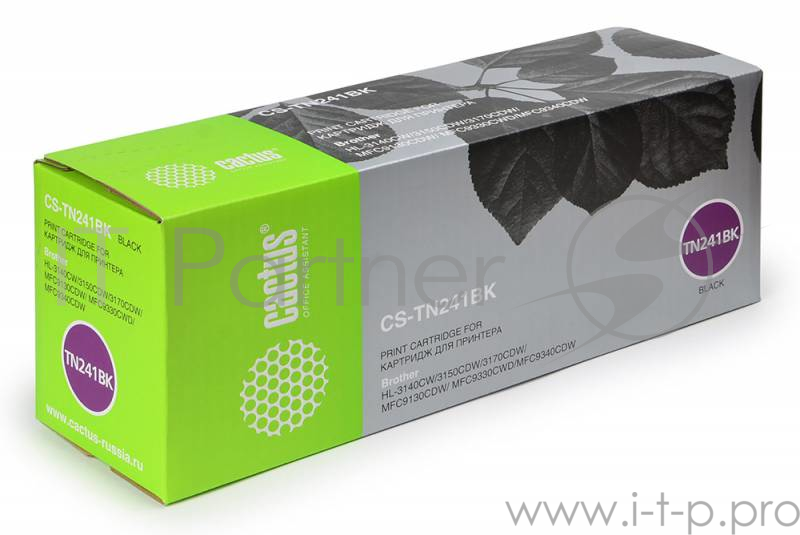 Тонер Картридж Cactus CS-TN241BK черный для для принтеров Brother HL-3170CDW (2500стр.)