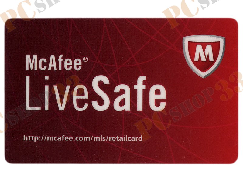 Программа для комплексной защиты McAfee LiveSafe (регистрационная карта)