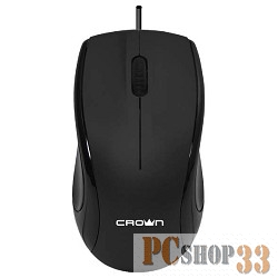 Мышь CROWN CMM - 31 Black USB CM000001475 {Мышь проводная, 3 кнопки 1000DPI Длина провода: 1.3м USB Soft-touch пластик ,Plug & Play}