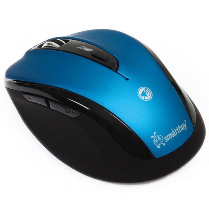 Клавиатуры, мыши Мышь беспроводная беззвучная Smartbuy 612AG синяя, Blue LED SBM-612AG-BK
