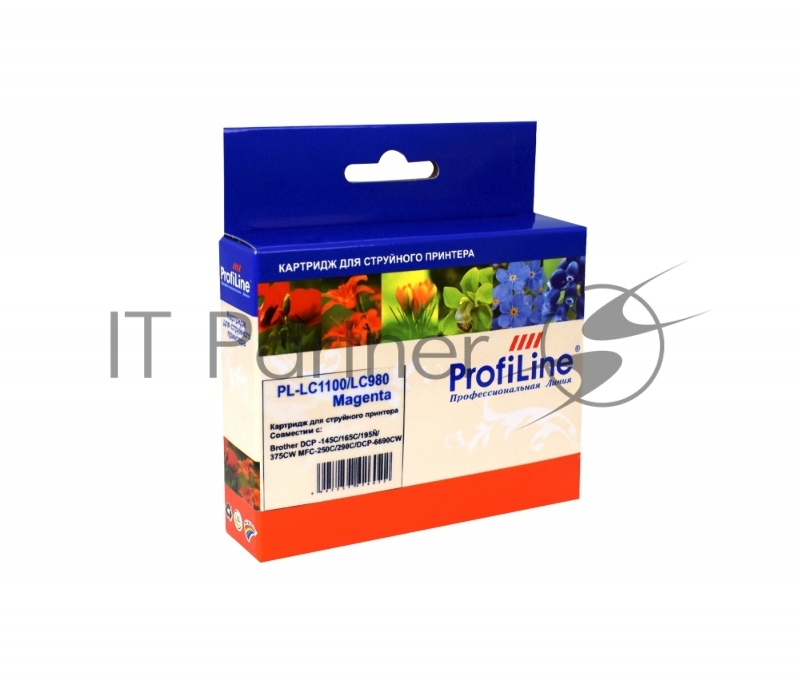 Картридж для принтеров Brother LC1100/LC980M DCP -145C/165C/195С/375CW MFC-250C/290C/DCP-6690CW Magenta водн ProfiLine