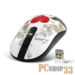 Мышь CROWN CMM-926W, flower CM000001038 {беспроводная, оптическая,1000/1600 dpi, USB, 3 кн-ки и кн-ка смены DPI}