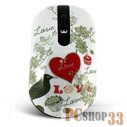 Мышь CROWN CMM-926W, flower CM000001038 {беспроводная, оптическая,1000/1600 dpi, USB, 3 кн-ки и кн-ка смены DPI}