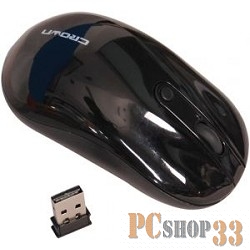 Мышь CROWN CMM-926W, black CM000001035 {беспроводная, оптическая,1000/1600 dpi, USB, 3 кн-ки и кн-ка смены DPI}