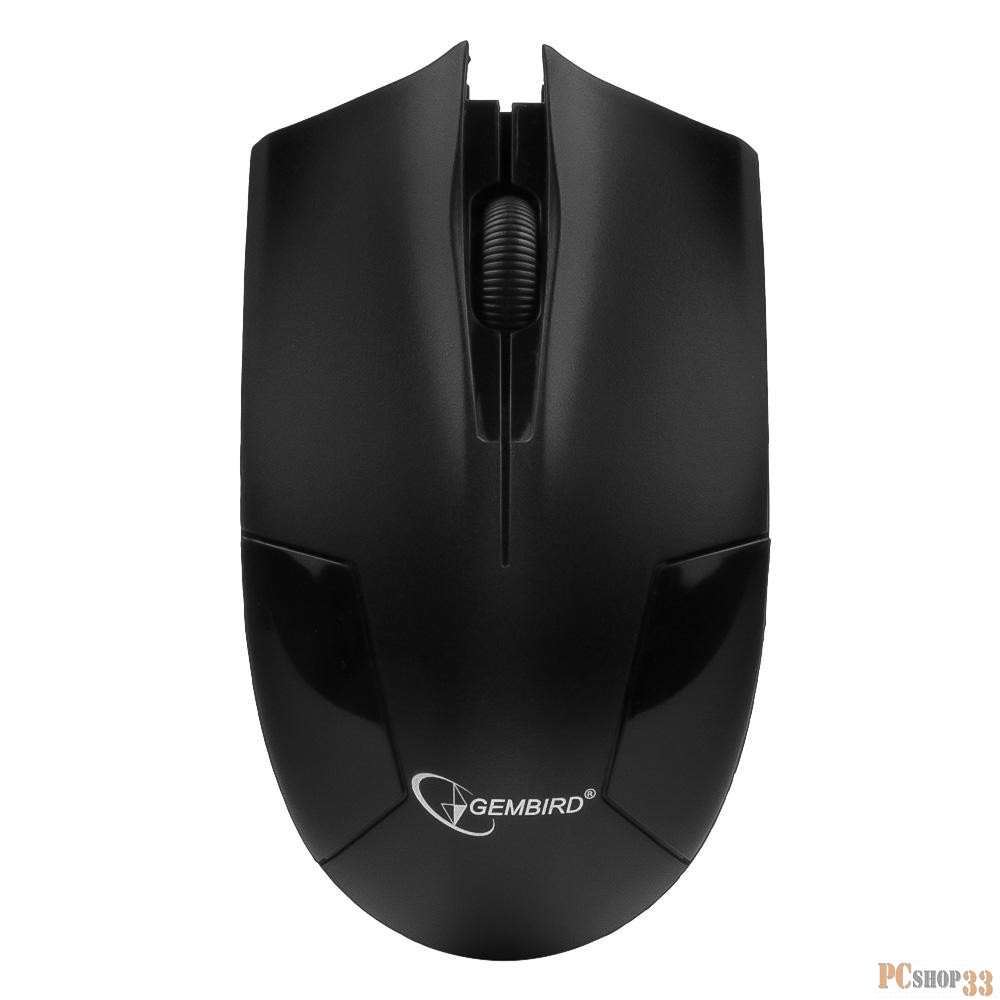 Мышь Gembird MUSW-300 Black USB {Мышь беспроводная, 2кнопки+колесо-кнопка, 2.4ГГц, 1000 dpi}