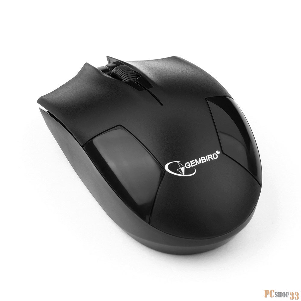 Мышь Gembird MUSW-300 Black USB {Мышь беспроводная, 2кнопки+колесо-кнопка, 2.4ГГц, 1000 dpi}