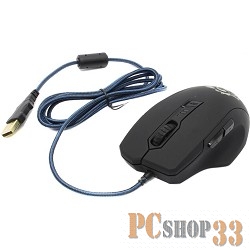 Мышь Oklick 725G DRAGON черный/синий оптическая (2400dpi) USB игровая (5but) 793465