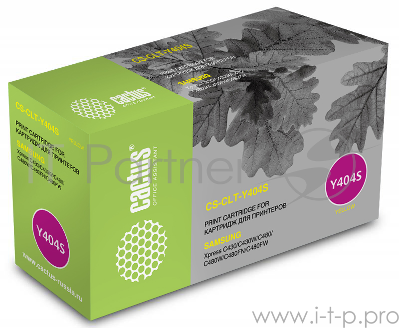 Тонер Картридж Cactus CS-CLT-Y404S желтый для Samsung SL-C430/C430W/C480/C480W/C480FW (1000стр.)
