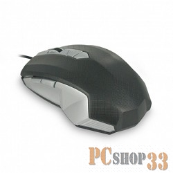 Мышь CBR CM 345 Black-Silver USB, Мышь игровая, оптика, 1200/1600/2400 dpi, 6 кн., провод 1,28 м