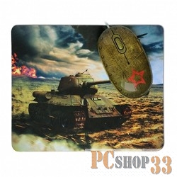 Мышь CBR Tank Battle USB, Мышь сувенирная+ коврик 1200 dpi, рисунок