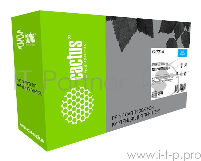 Тонер Картридж Cactus CS-CF031AV голубой (12500стр.) для HP CLJ CM4540
