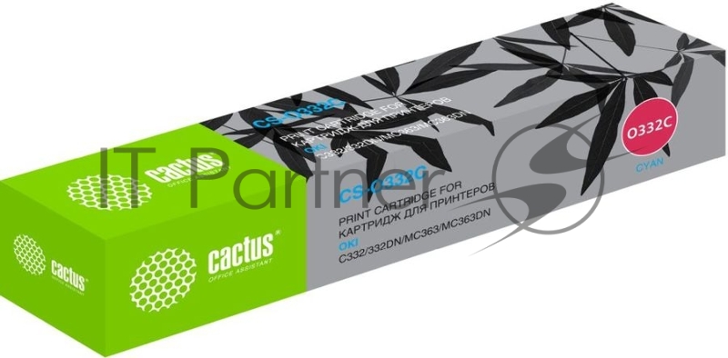 Тонер Картридж Cactus 46508733 CS-O332C голубой (3000стр.) для Oki C332/MC363