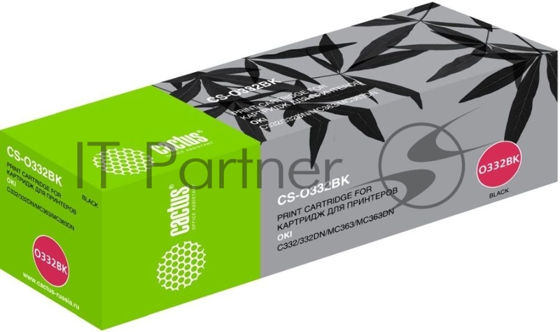Тонер Картридж Cactus 46508736 CS-O332BK черный (3500стр.) для Oki C332/MC363
