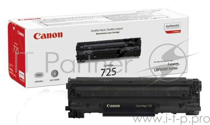 Тонер-картридж Canon Cartridge 725 (3484B002/3484B005), Black черный, 1600 стр, для LBP6000/6000B