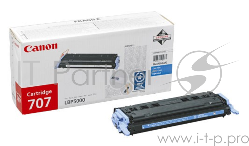Тонер-картридж Canon 707C (9423A004) Cyan голубой, 2000 стр., для LBP 5000/5100