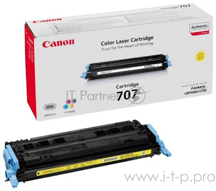 Тонер-картридж Canon 707Y (9421A004) Yellow желтый, 2000 стр., для LBP 5000/5100