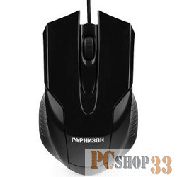 Мышь Гарнизон GM-210, USB, чип- Х, черный, 1000 DPI, 2кн.+колесо-кнопка