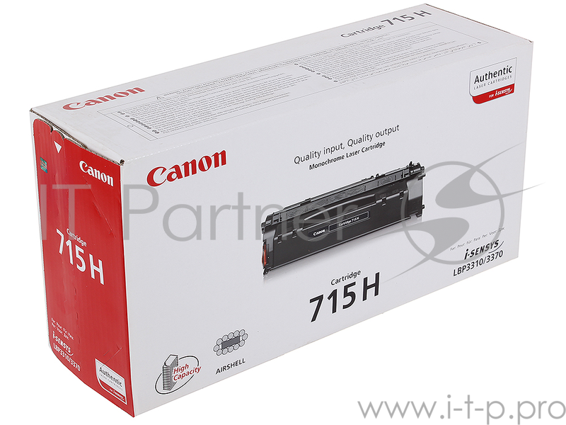 Тонер-картридж Canon Cartridge 715H 7K (1976B002) Black черный, 7000 стр., для LBP3310/3370