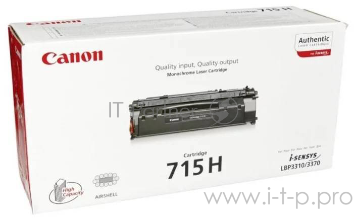 Тонер-картридж Canon Cartridge 715H 7K (1976B002) Black черный, 7000 стр., для LBP3310/3370