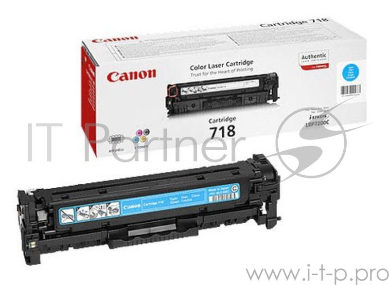 Тонер-картридж Canon Cartridge 718C (2661B002) Cyan голубой, 2900 стр., для LBP7200/MF8330/8350