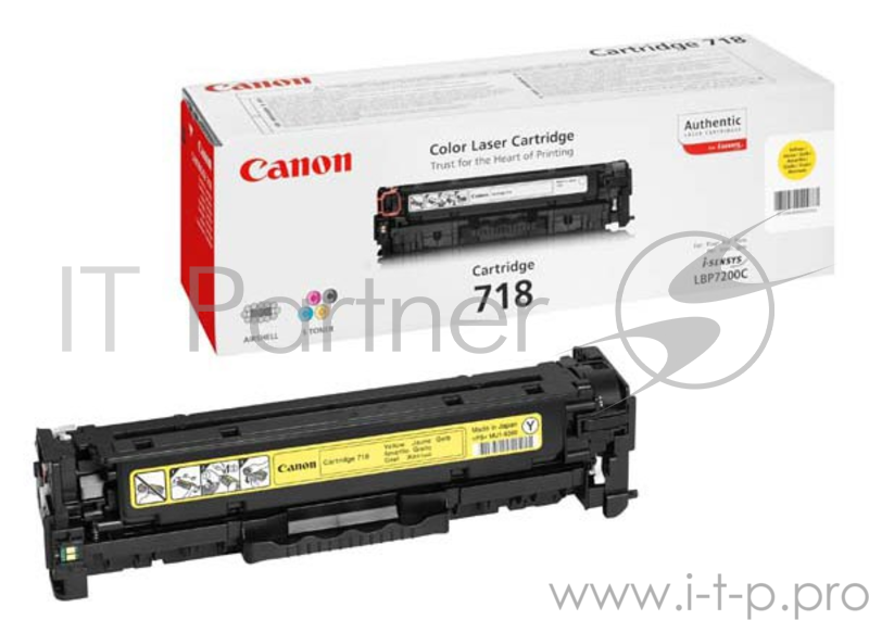 Тонер-картридж Canon Cartridge 718Y (2659B002) Yellow желтый, 2900 стр., для LBP7200/MF8330/8350