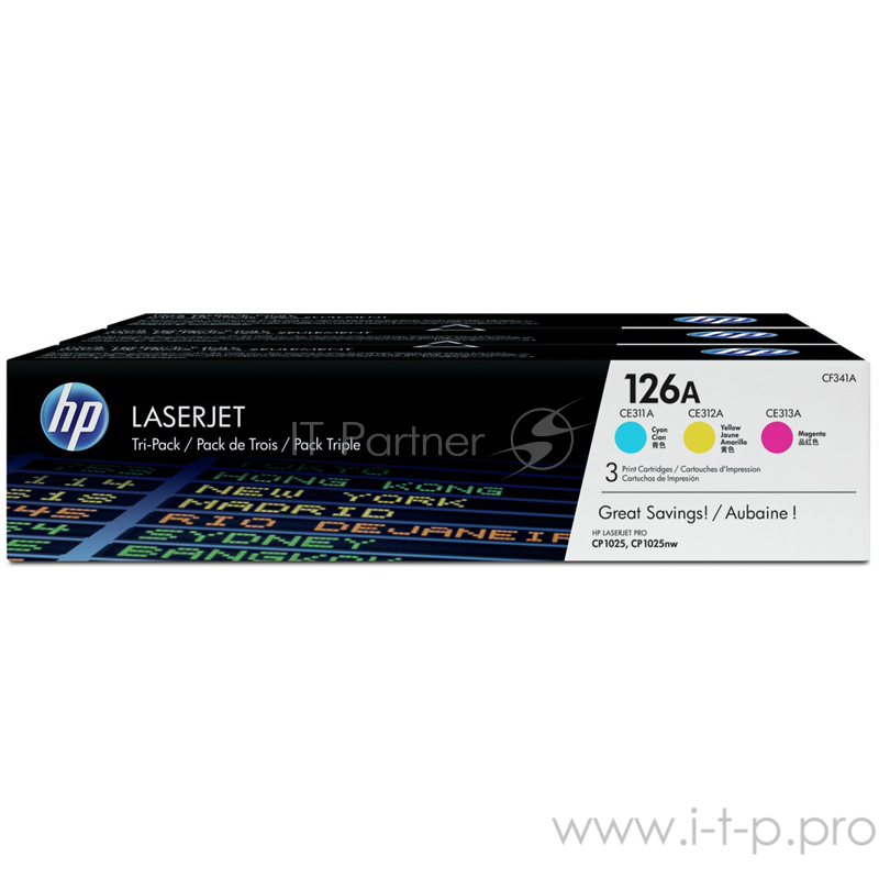 Расходные материалы HP CF341A Картридж, Cyan/Magenta/Yellow {LJ CP1025, (CE311A+CE312A+CE313A)}
