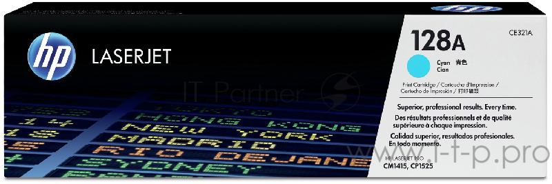 Тонер-картридж HP CE321A 128A голубой для CLJ Pro CM1415FN/CM1415FNW/CP1525N/CP1 1300 стр.