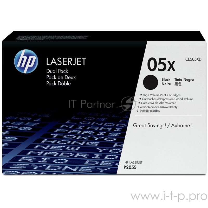 Расходные материалы HP CE505XD Картридж ,Black{LJ P2055, Black, (2 x 6500 стр)}