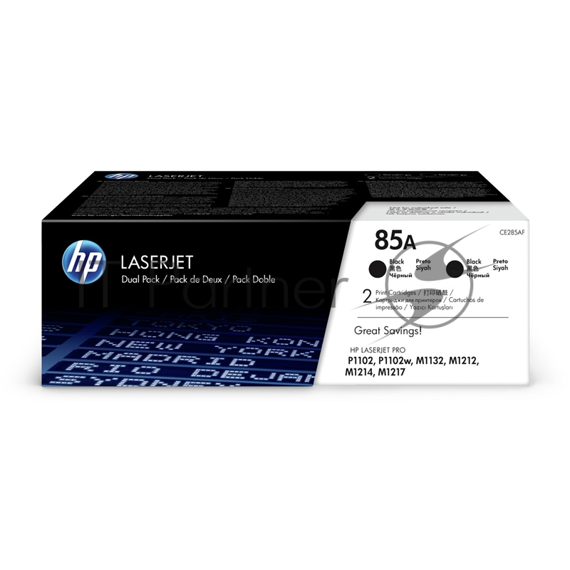 Картридж HP CE285AF/CE285AD черный, для P1102/P1102w, M1132/M1212nf, 1130/1217, двойная упаковка (2 HP85A x 1600стр.)