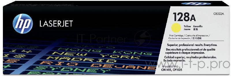 Тонер-картридж HP CE322A 128A желтый для CLJ Pro CM1415FN/CM1415FNW/CP1525N/CP1 1300 стр.