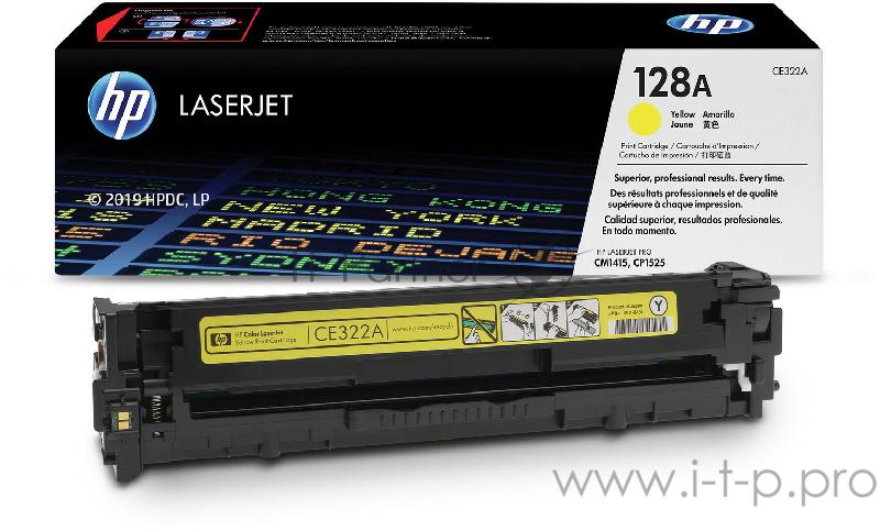 Тонер-картридж HP CE322A 128A желтый для CLJ Pro CM1415FN/CM1415FNW/CP1525N/CP1 1300 стр.