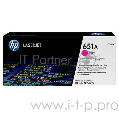 Расходные материалы HP CE343A Картридж 651A ,Magenta{LaserJet 700 Color MFP 775, Magenta, (16000стр.)}